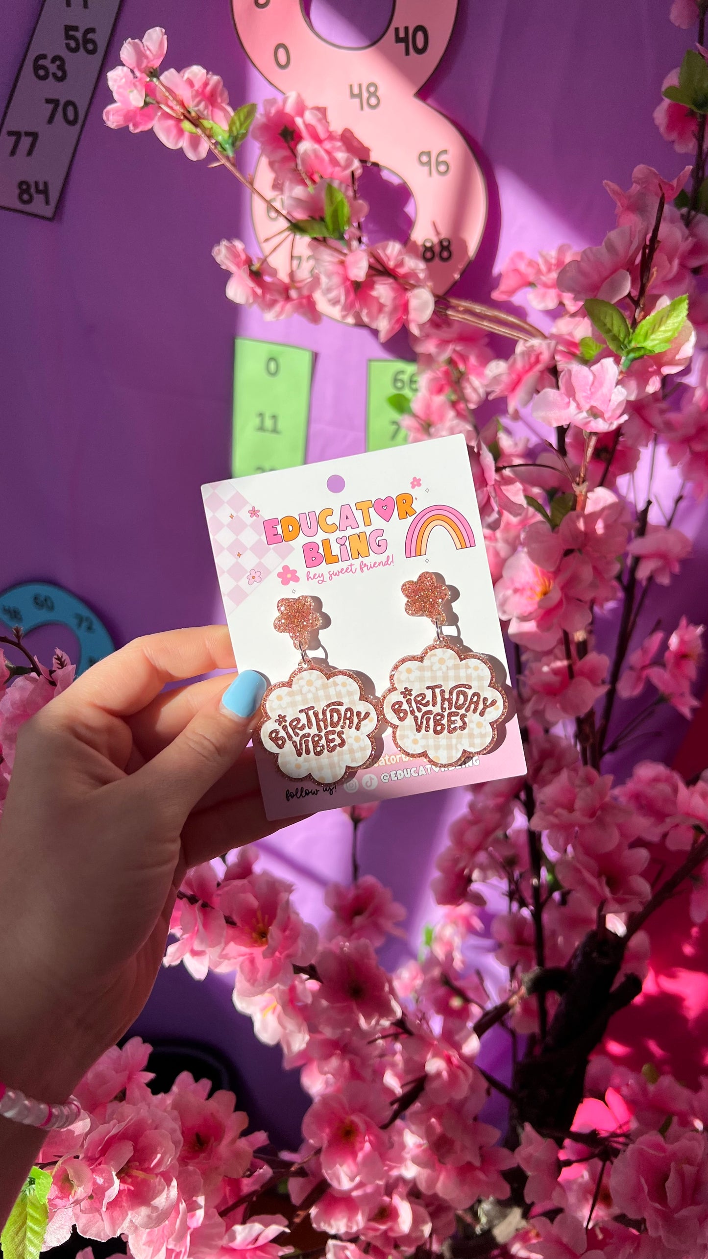 BIRTHDAY VIBES *BOHO* Teacher Earrings | Neutral Drop Dangle Acrylic Earrings