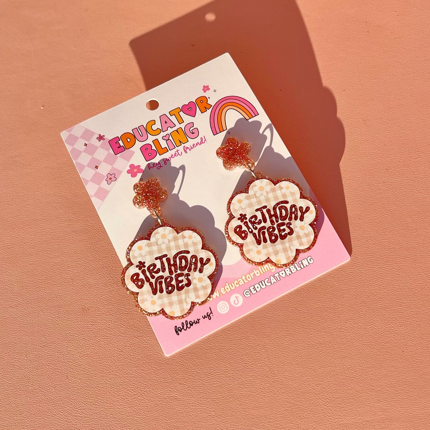 BIRTHDAY VIBES *BOHO* Teacher Earrings | Neutral Drop Dangle Acrylic Earrings