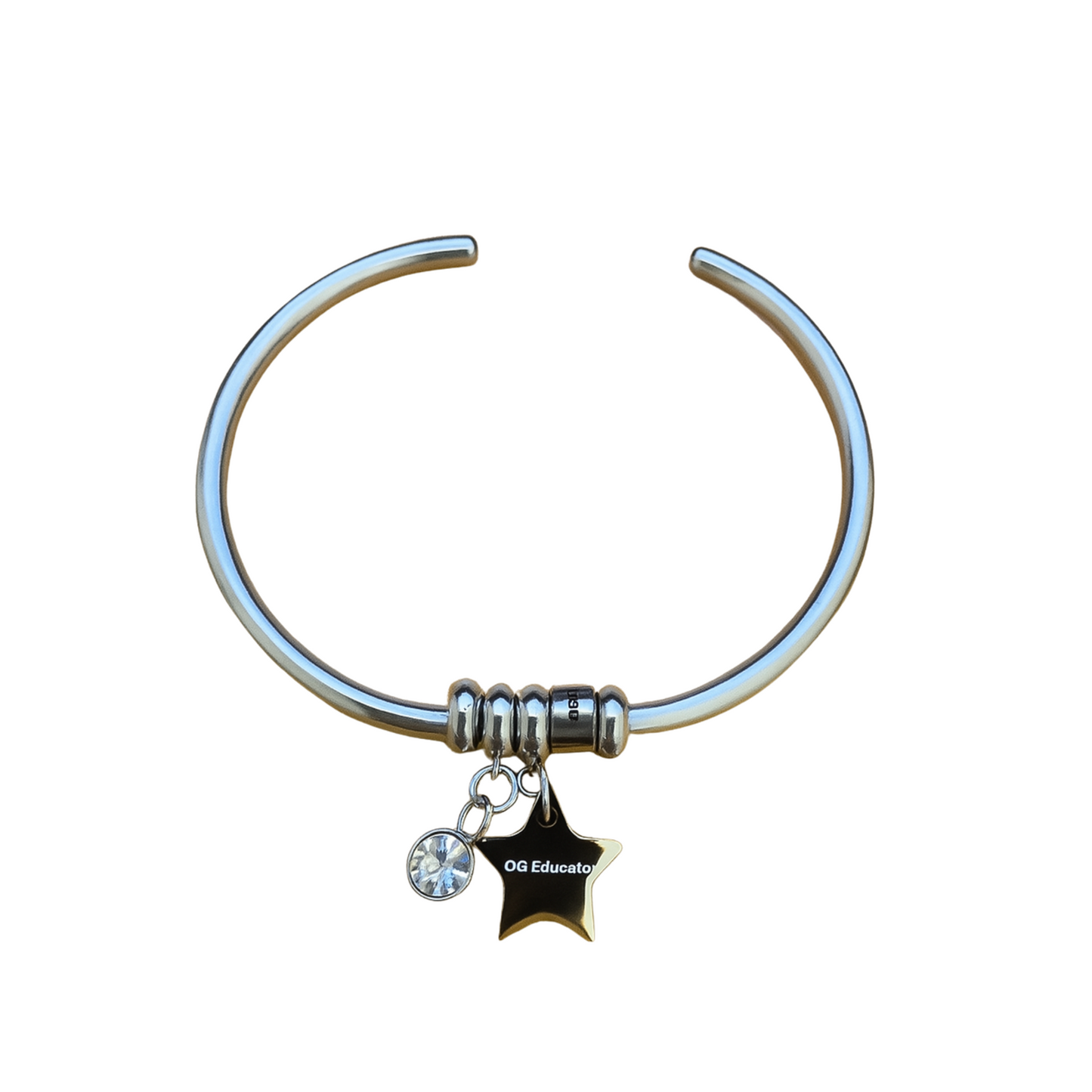 SILVER OG Sparkly Educator Charm Bracelet - Free Limited Edition Gift