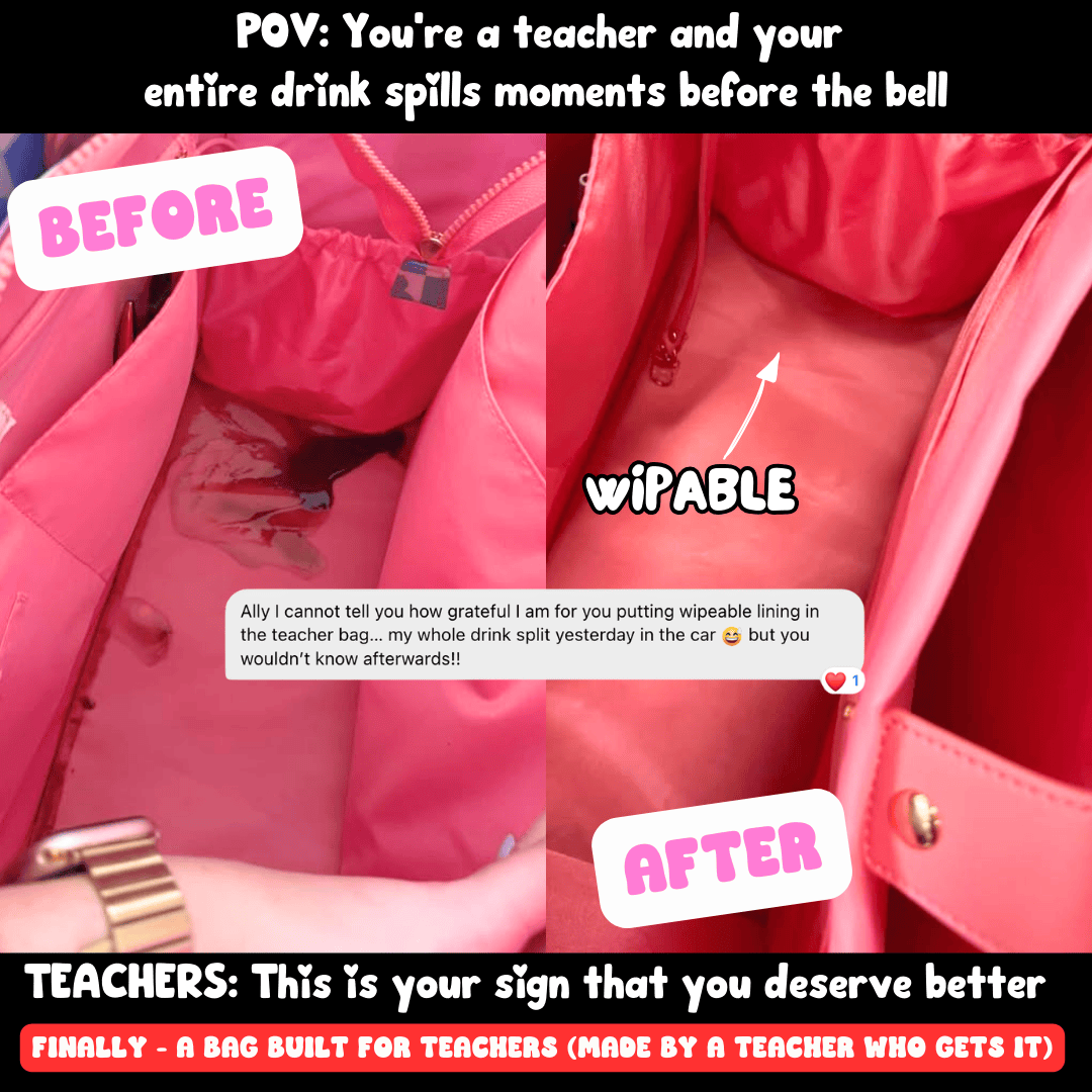 Ultimate Teacher Handbag Tote - Black Vegan Leather