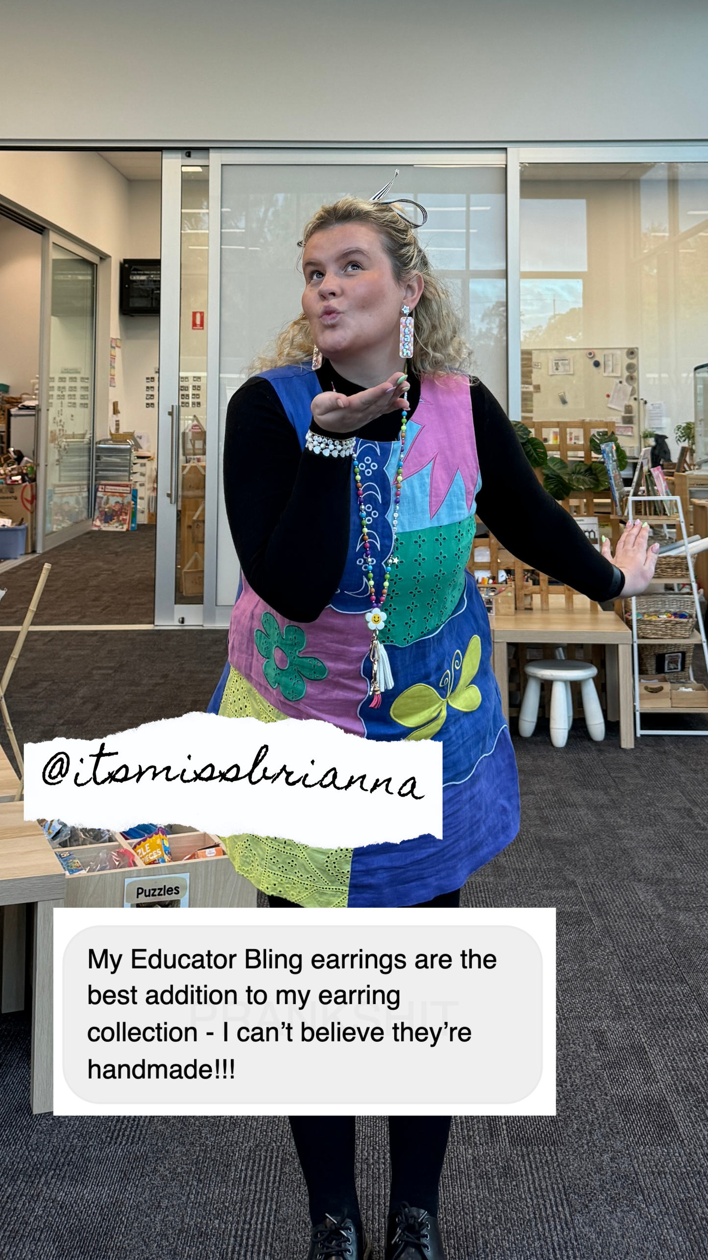 TEACH *SPARKLE* Staple Teacher Earrings | Colourful Drop Dangle Acrylic Earrings