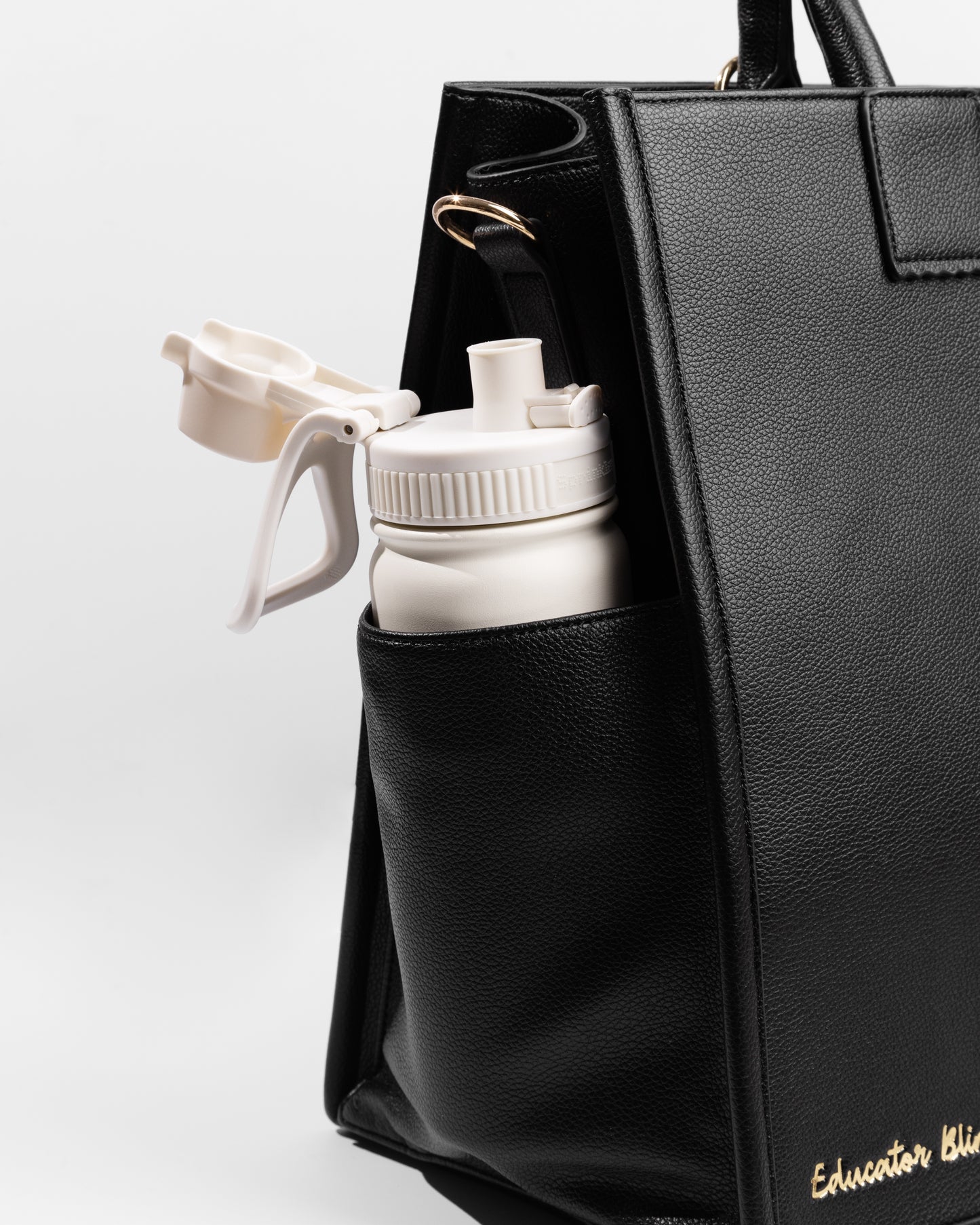 Ultimate Teacher Handbag Tote - Black Vegan Leather