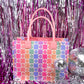 Ultimate Teacher Handbag Tote - Rainbow Flowers