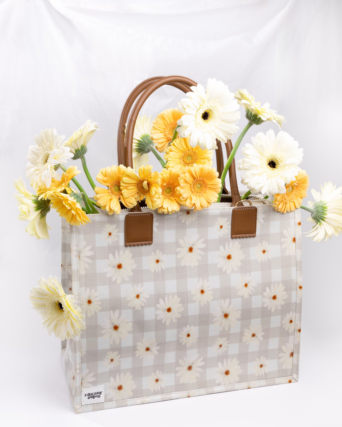 Ultimate Teacher Handbag Tote - Boho Daisies
