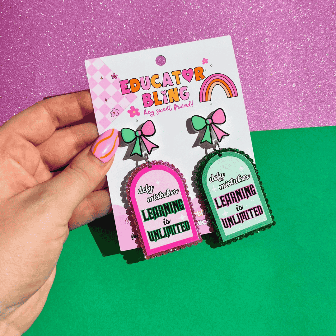 Wicked Teacher Earrings | Colourful Dangle Acrylic Earrings