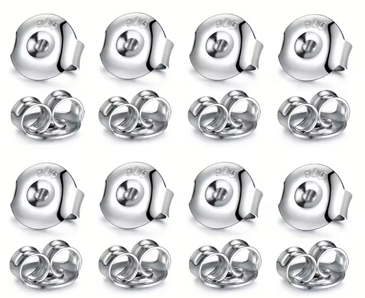 Set of 4 spare silver hypoallergenic earring backs – Educator Bling