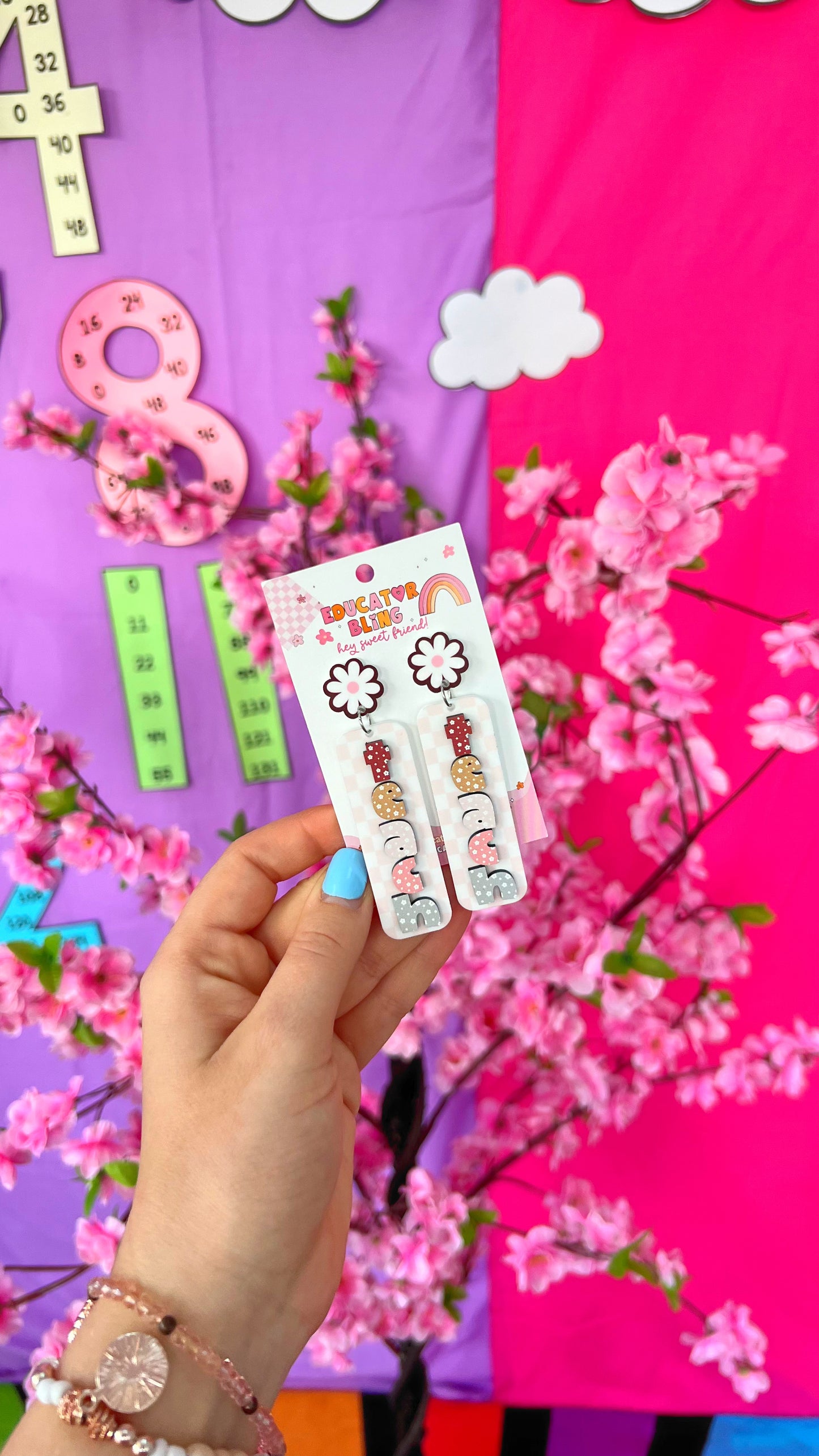 TEACH *BOHO* Staple Teacher Earrings | Neutral Drop Dangle Acrylic Earrings