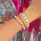 Beaded Bracelet 3x Stack - Shell & Gold WITHOUT Teach Beads