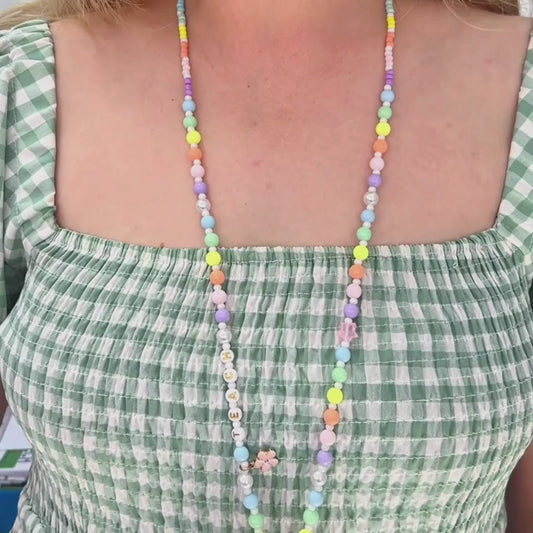 TEACH Teacher Beaded Lanyard - Pastel POP