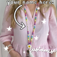 TEACH Teacher Beaded Lanyard - Rainbow Bright - Personalised Custom Name