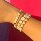 TEACH Teacher Beaded Bracelet - Shell & Gold